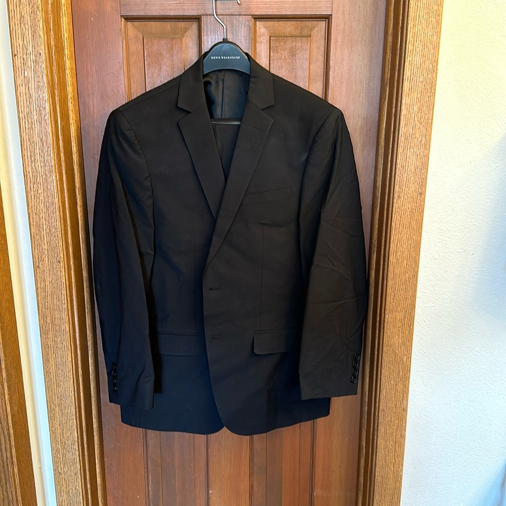 Men’s Calvin Klein formal two-piece suit, black, 40, worn once